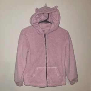 Hanna Andersson Pink Fuzzy Hoodie with Ears